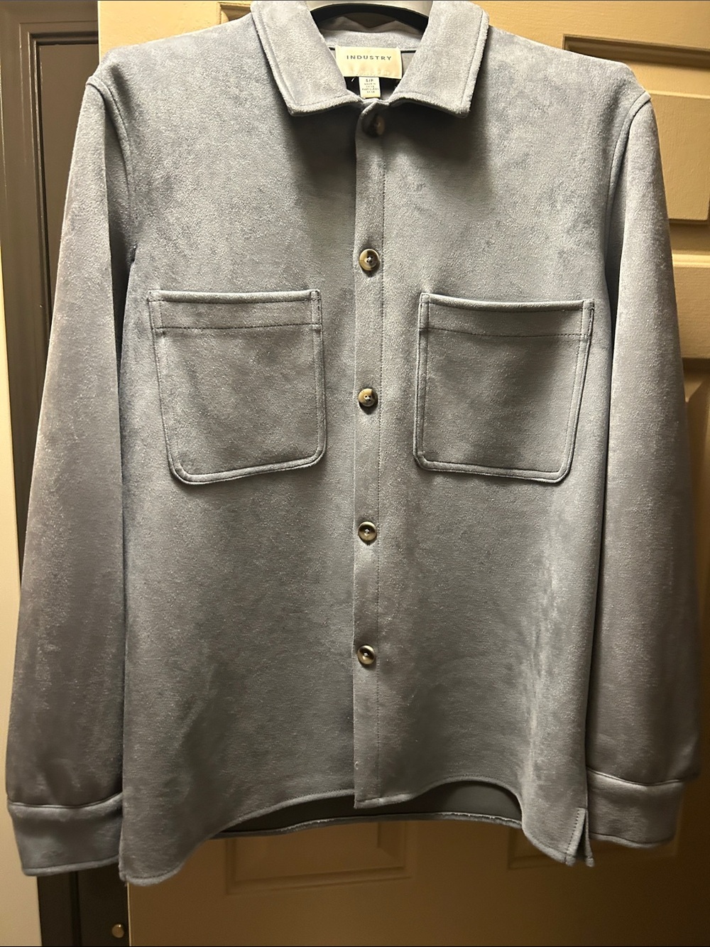 Industry Grey Suede-Look Button-Up Jacket